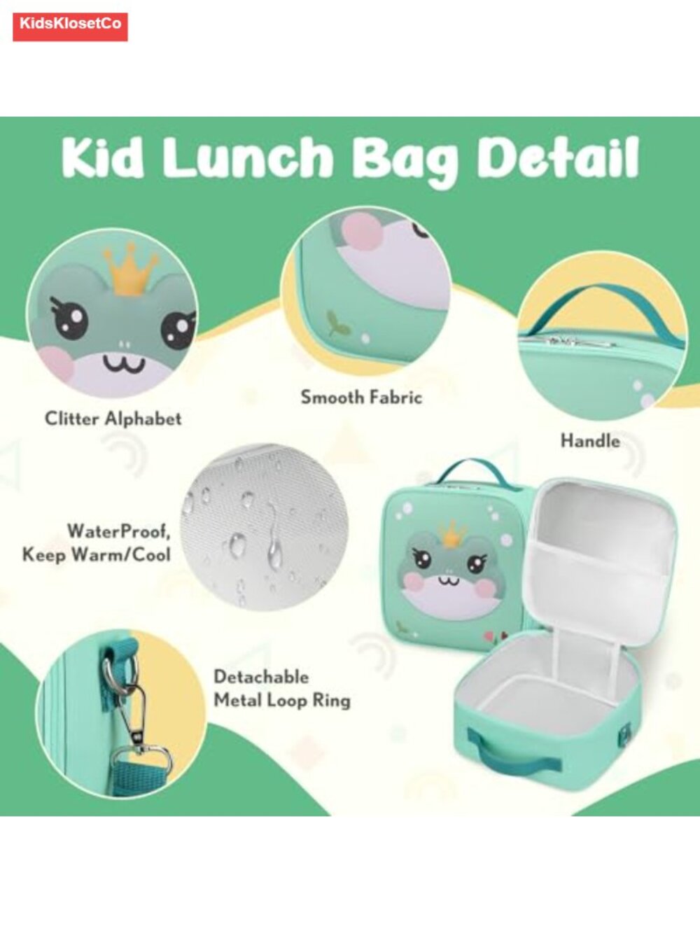 Kids Bento Lunch Box Leak-Proof Insulated with Thermo and Bag - Picture 4 of 6